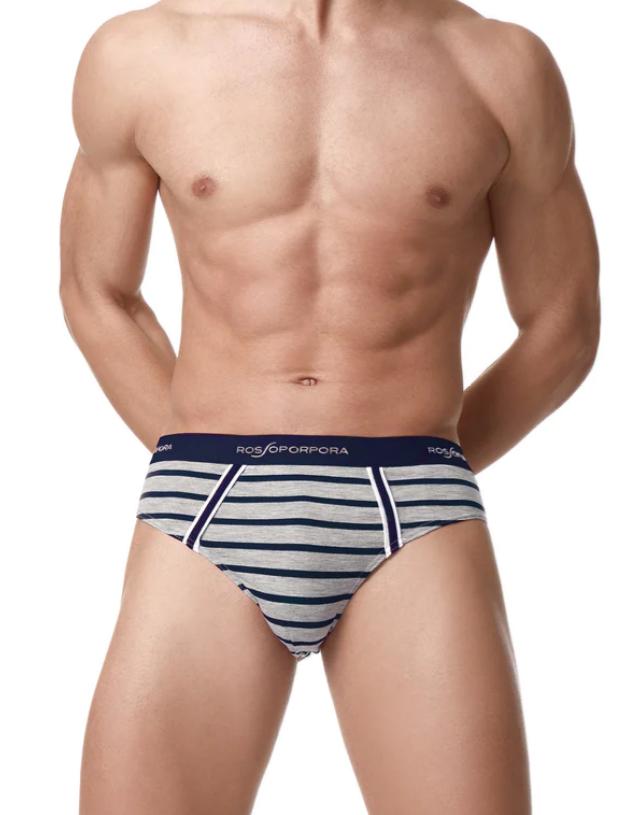 Rossoporpora tris slip uomo rigato/unito Multicolore