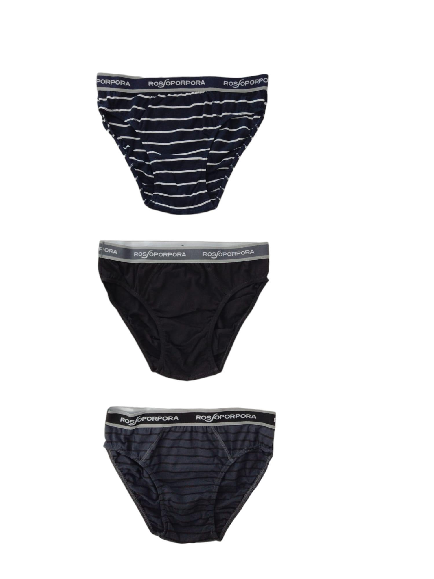 Rossoporpora tris slip uomo rigato/unito Multicolore