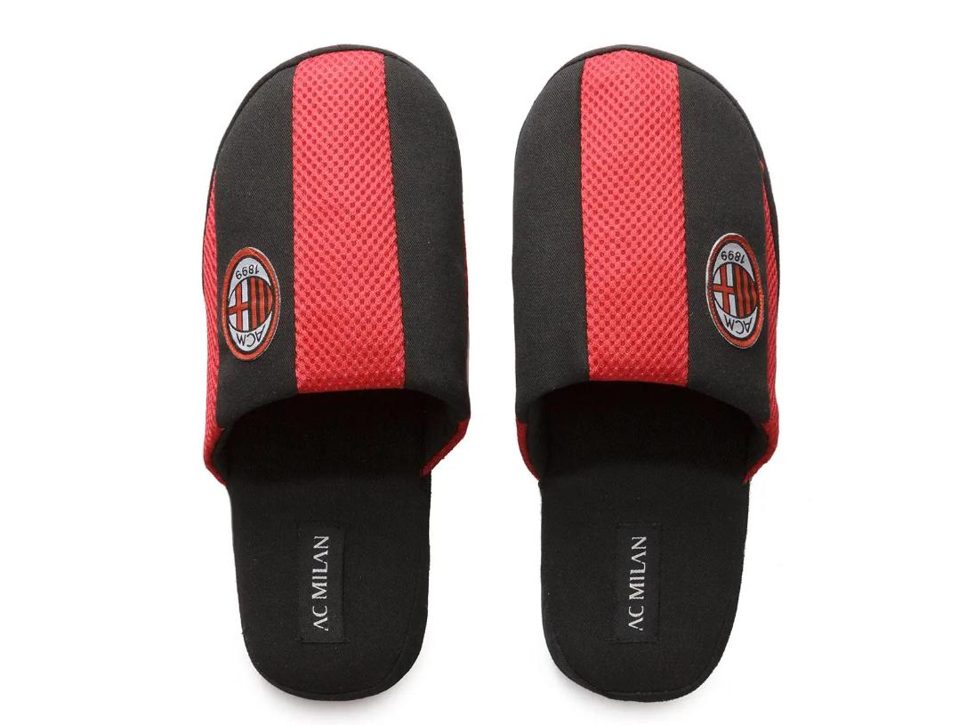 Pantofole AC Milan colore nero con stemma laterale