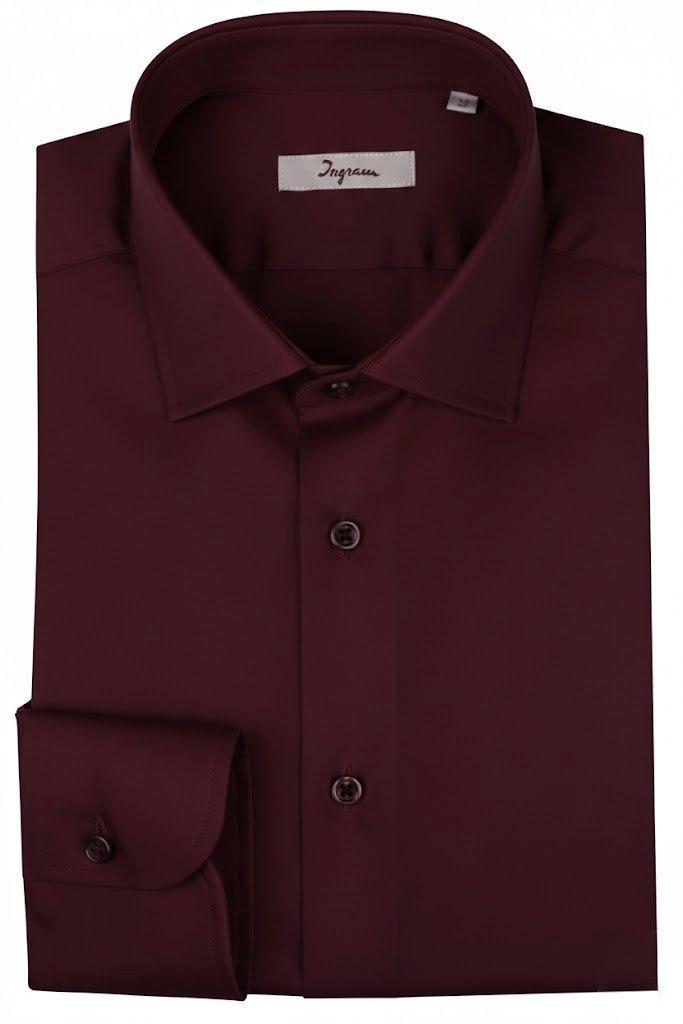 Camicia Ingram Slim Fit bordeaux