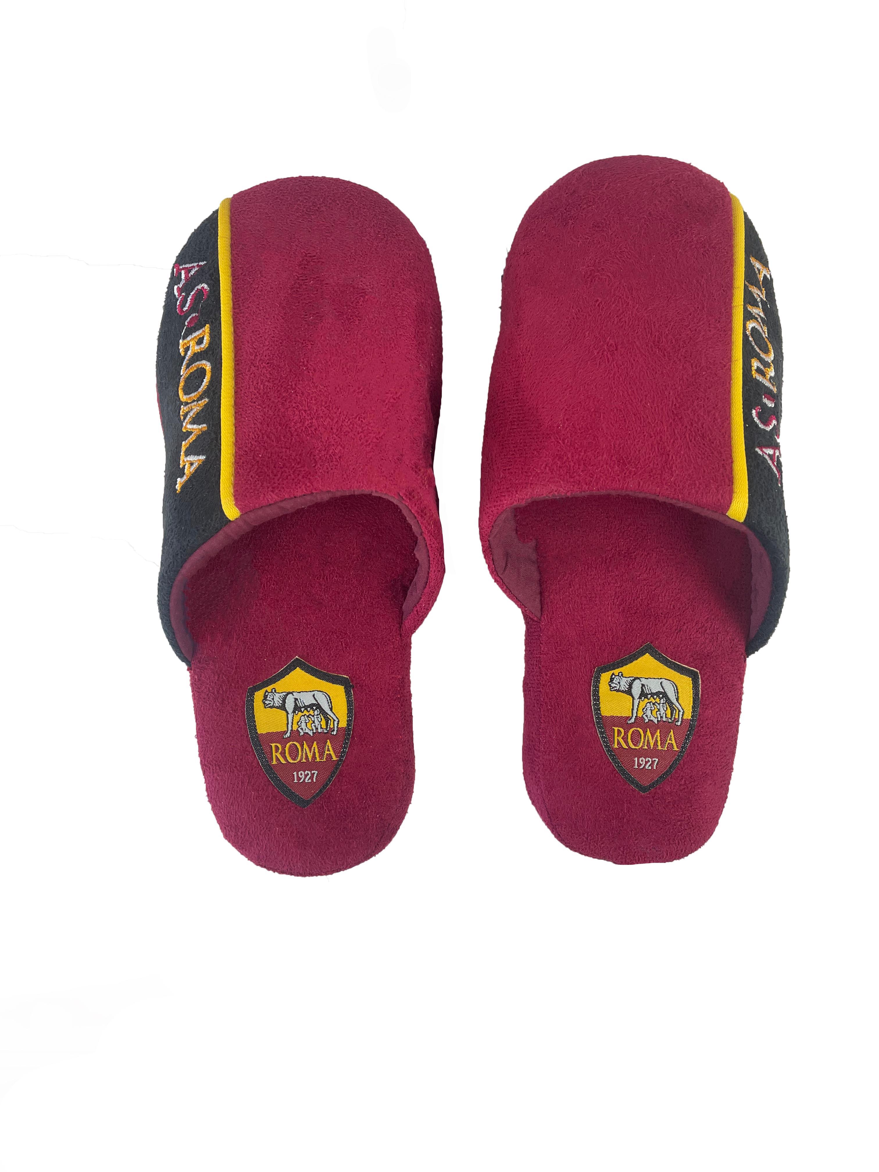 Pantofole AS Roma bambino in colore rosso