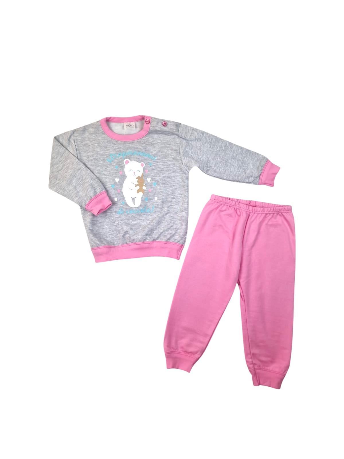 Pigiama caldo cotone bambina orsetto