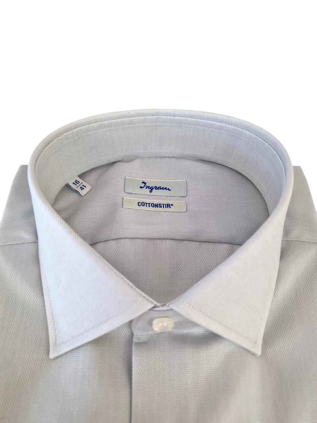 Camicia Ingram nido d'ape Regular Fit grigio chiaro