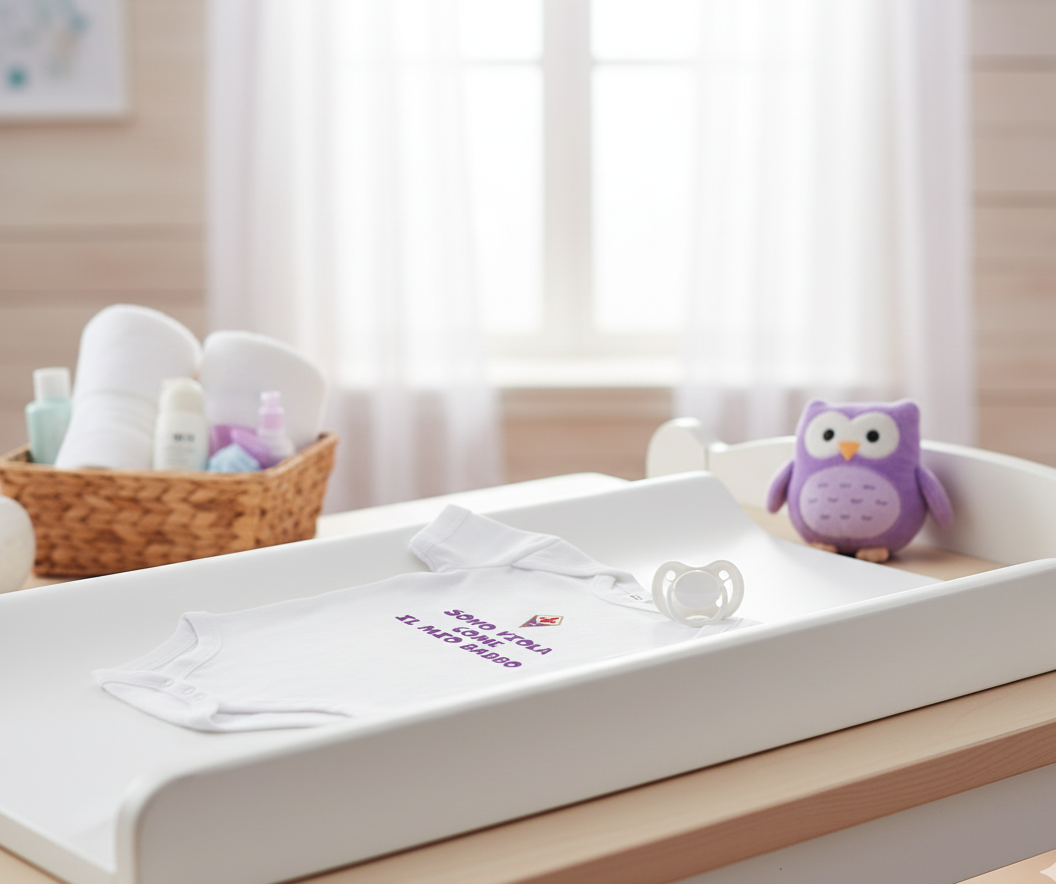 Body in cotone da neonato compatibile con Fiorentina