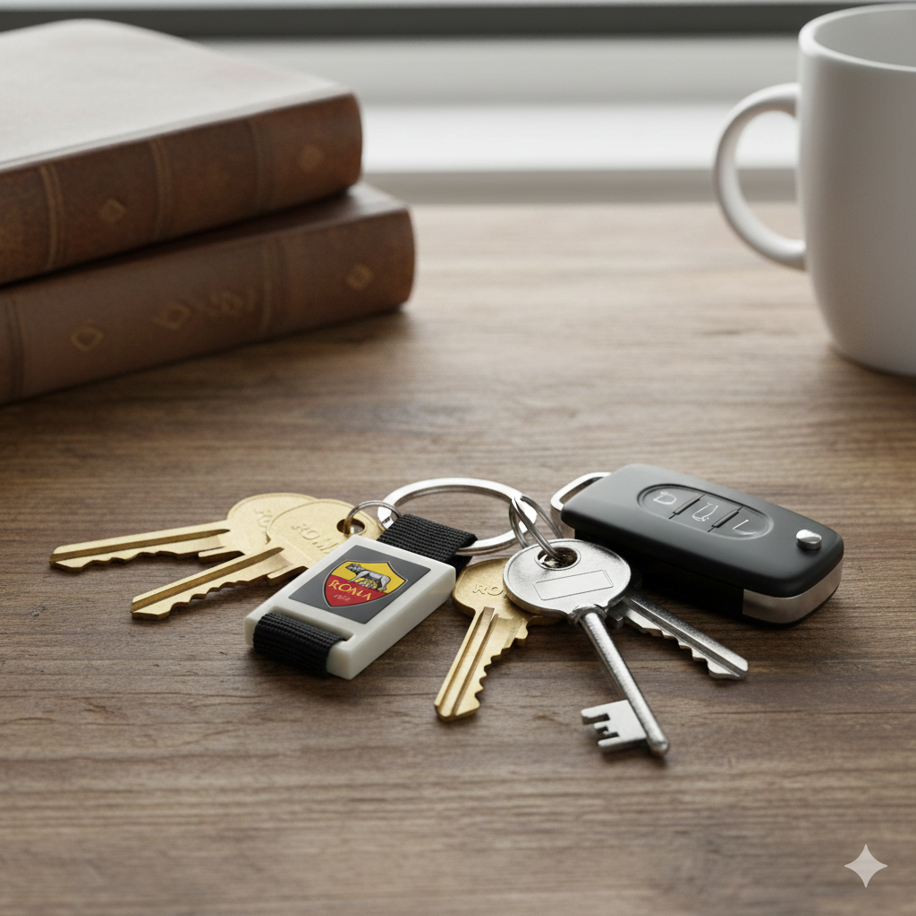 Portachiavi in metallo compatibile con Roma