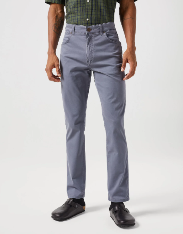 wrangler wrangler jeans cotone larston slim turbolence grigio - foto 1