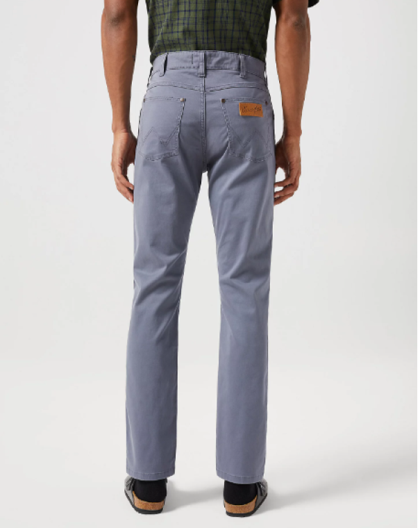 wrangler wrangler jeans cotone larston slim turbolence grigio - foto 3