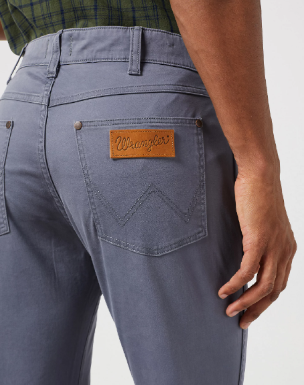 wrangler wrangler jeans cotone larston slim turbolence grigio - foto 5
