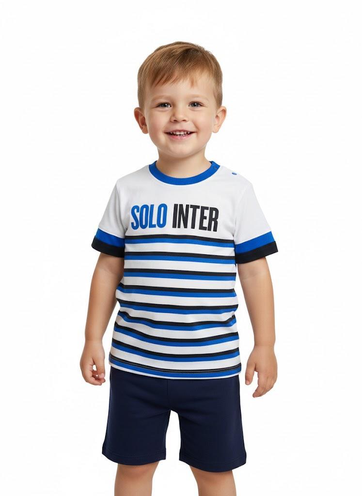 zero e co t-shirt in cotone da bambino compatibile con inter - foto 2