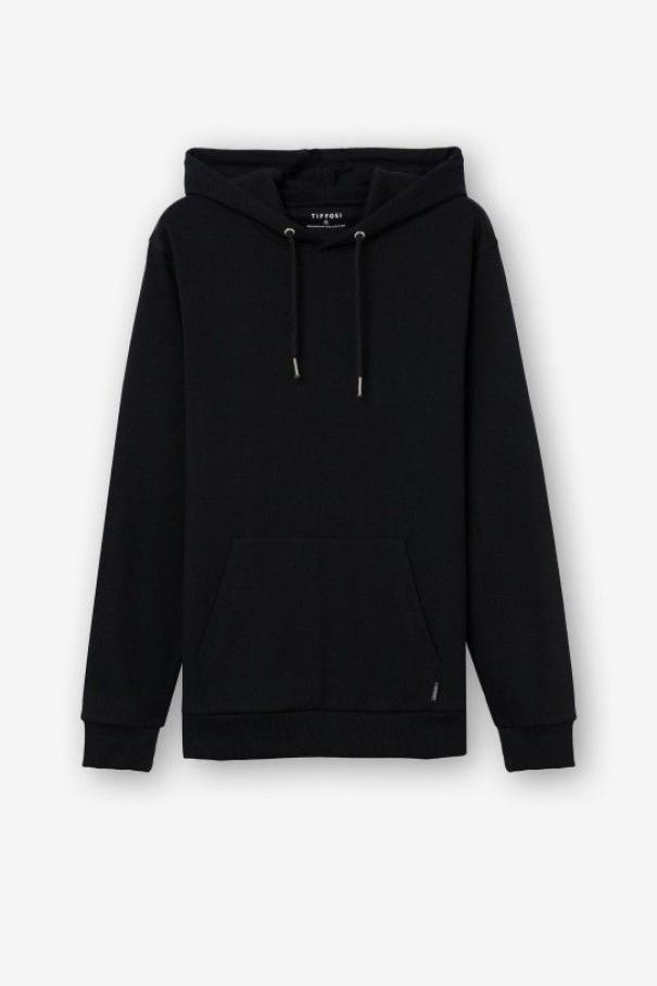 tiffosi felpa basic da uomo con cappuccio nero tiffosi - foto 5