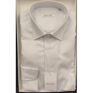 Camicia twill collo italiano modello regular  platino