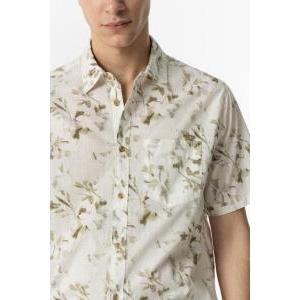 Camicia mezza manica da uomo  beige