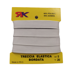 Conf 5 metri elastico mis 20 bianco