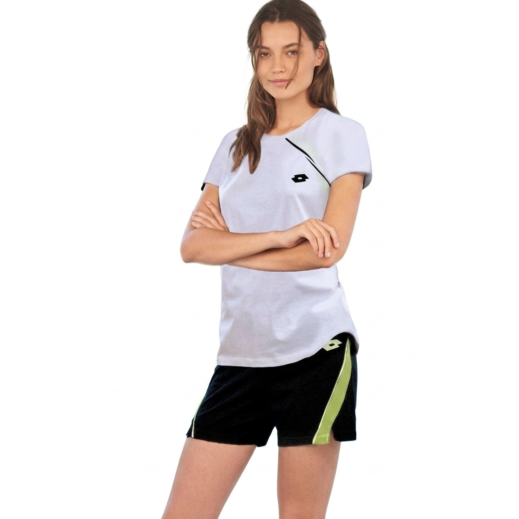 Pigiama corto estivo donna manica raglan Bianco Lotto LP2049