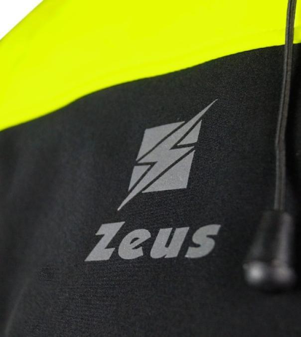Smanicato Zeus in soft shell con cappuccio e spalla contrasto giallo fluo