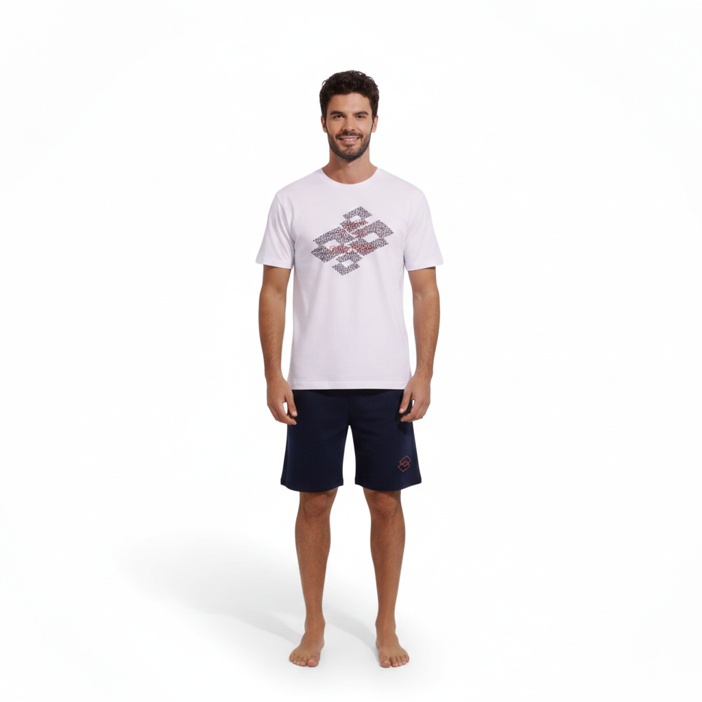 Pigiama estivo da uomo Lotto LP1089 Bianco
