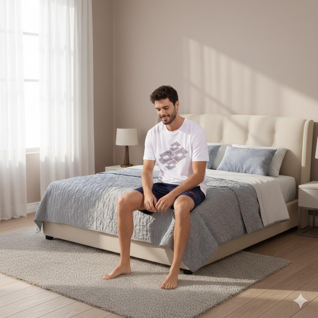 Pigiama estivo da uomo Lotto LP1089 Bianco