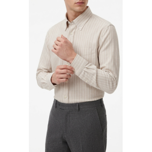 Camicia cotone manica lunga beige