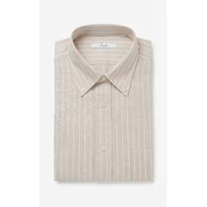 Camicia cotone manica lunga beige