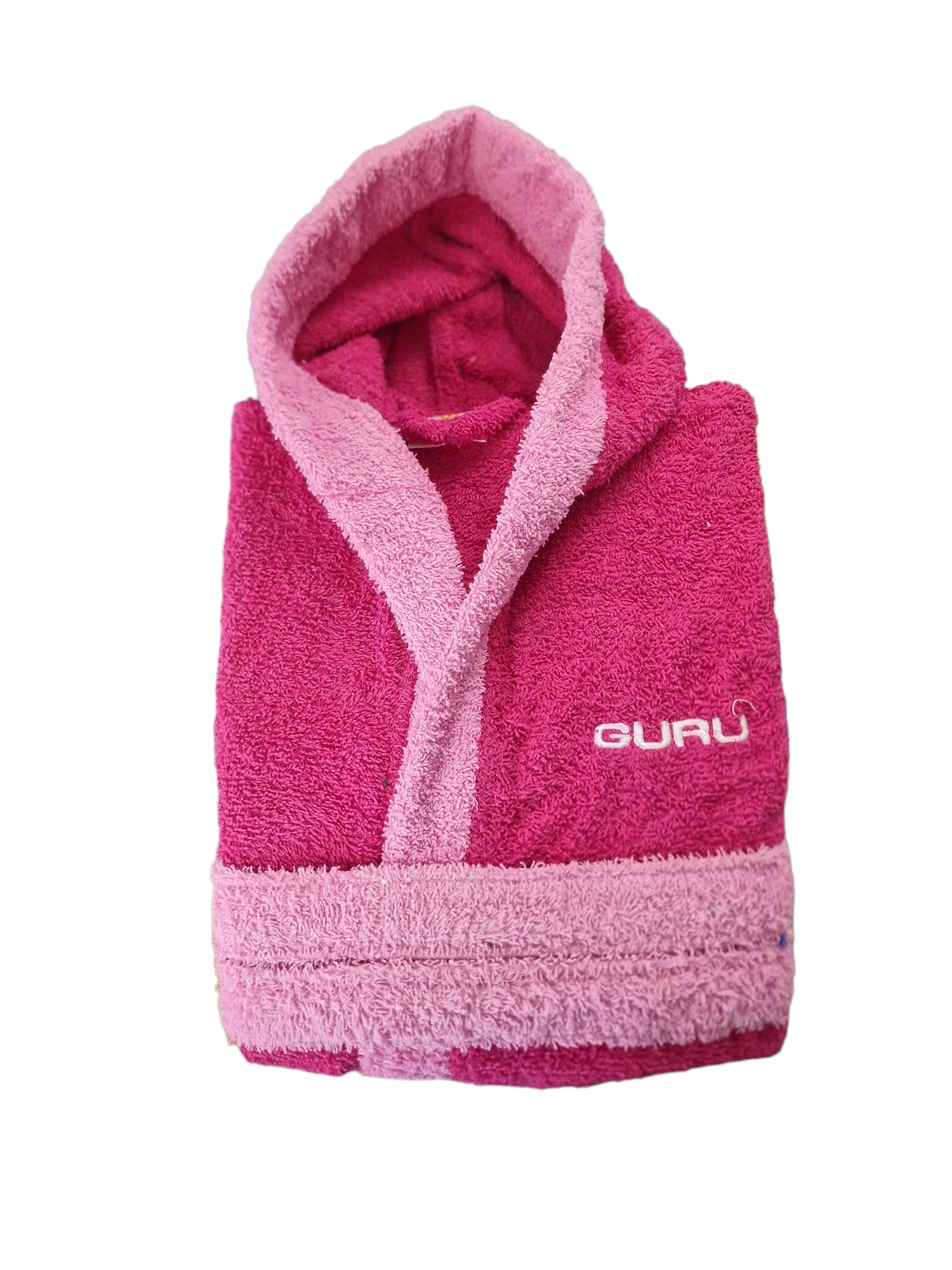 Accappatoio in spugna di cotone da bambina bicolore Guru 