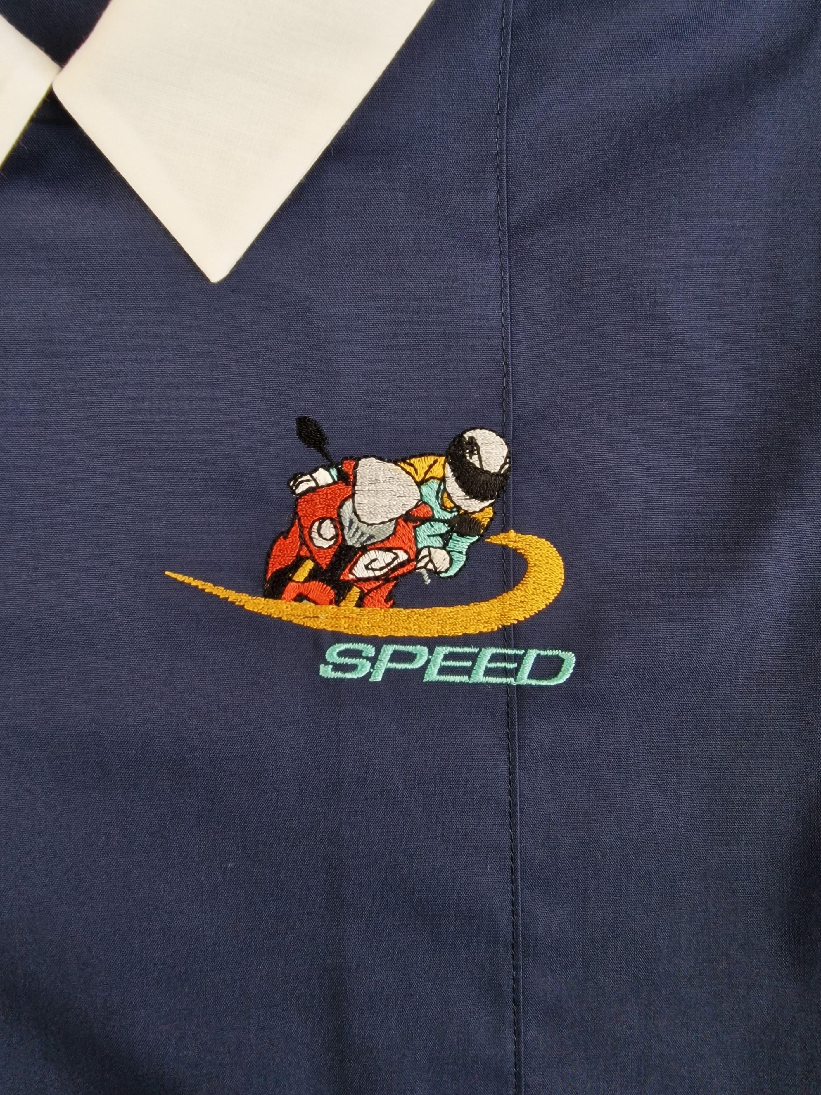 Grembiule scuola elementare da bambino blu Siggi motociclista