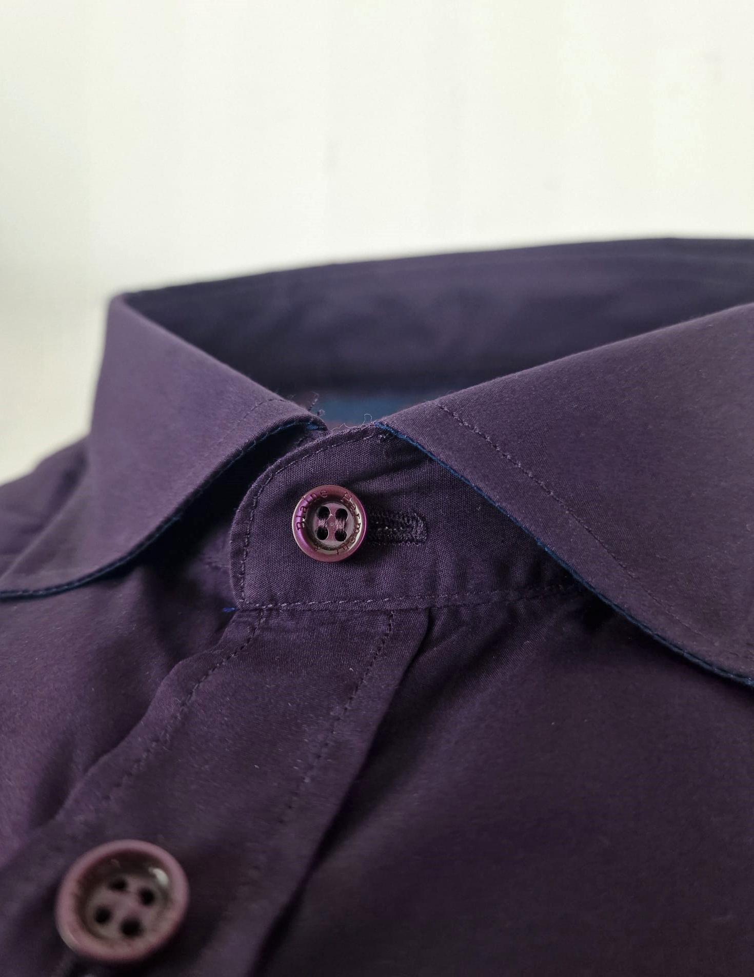 Camicia da uomo manica lunga in cotone tinta unita bordeaux Harmont & Blaine 6XL