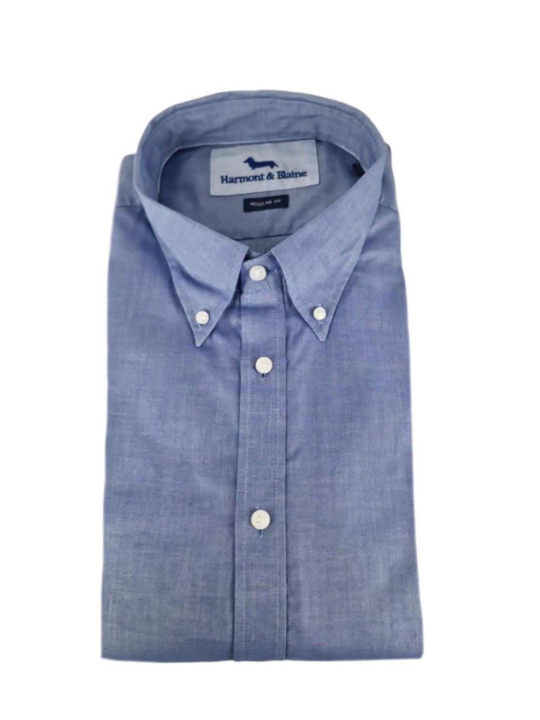 Camicia da uomo manica lunga in cotone Harmont & Blaine tinta unita 6XL