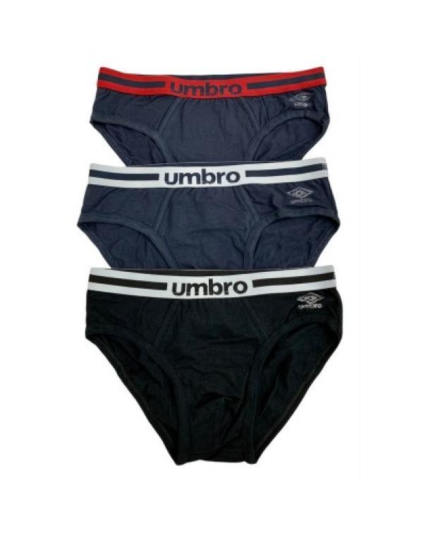 Tris slip uomo Umbro elasticizzato scritta centrale Multicolore