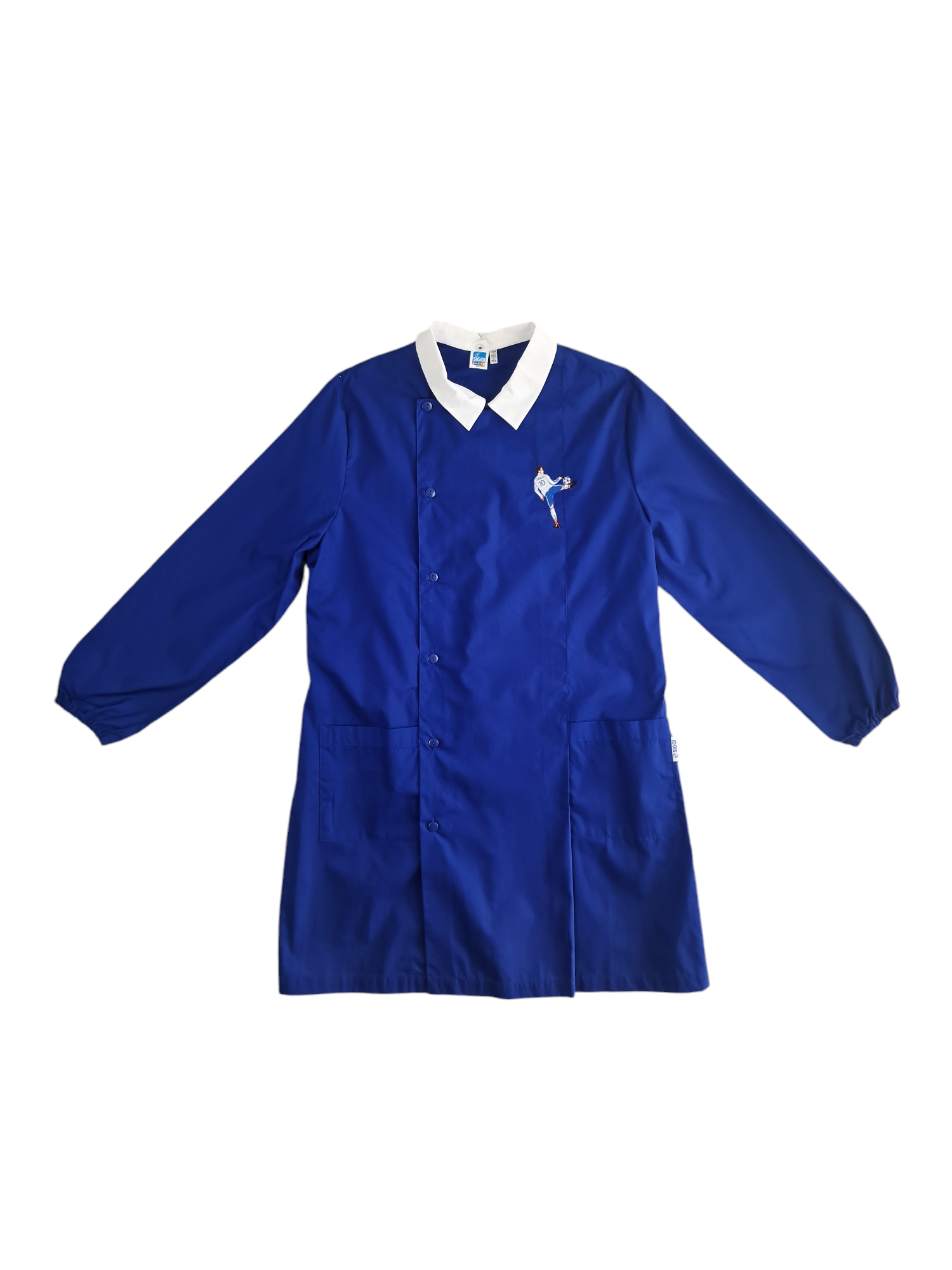 grembiule-scuola-elementare-siggi-01 Grembiule scuola elementare da bambino blu zip Siggi calciatore