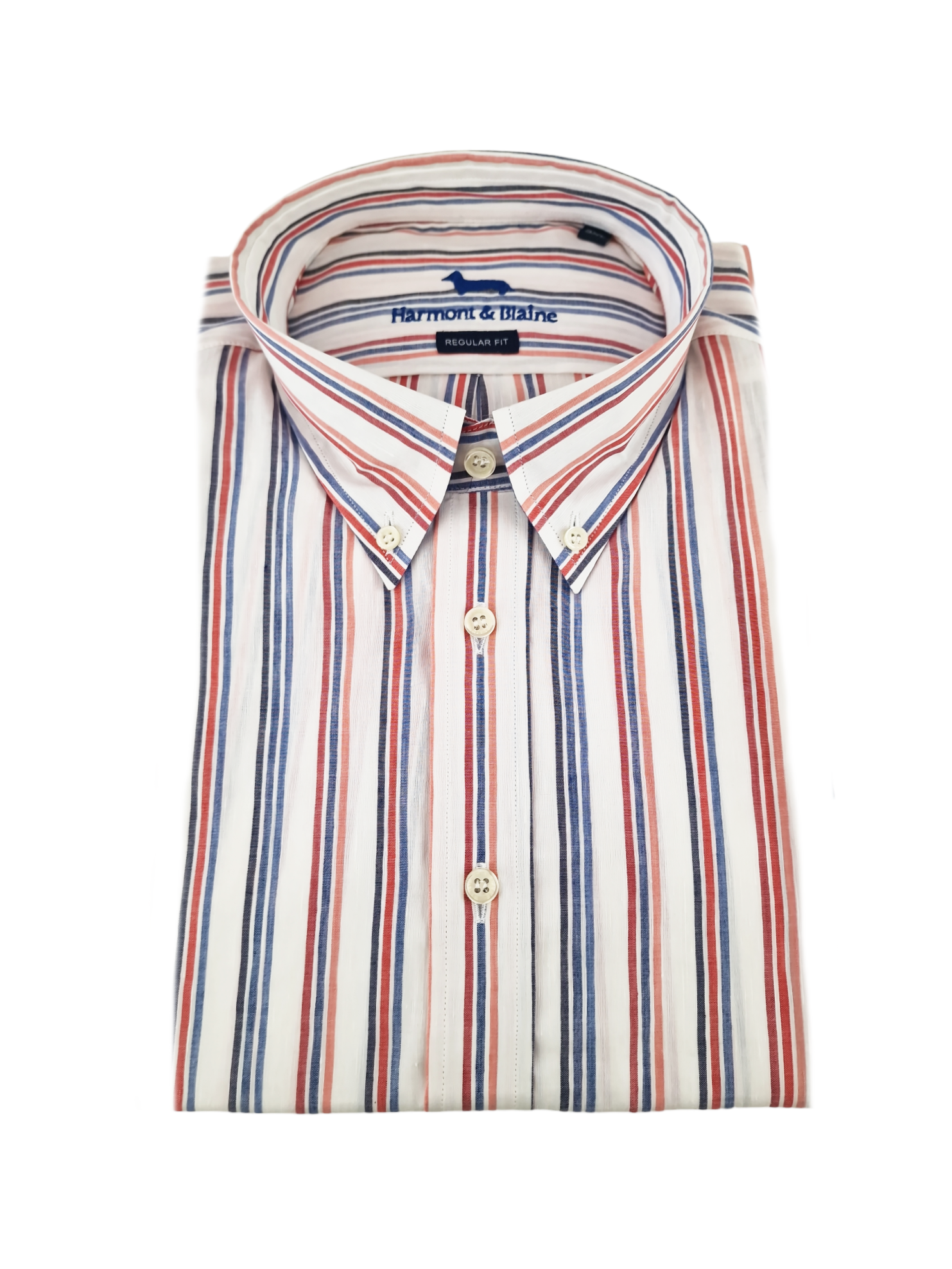 Camicia a manica lunga a righe in puro lino Harmont & Blaine 3XL