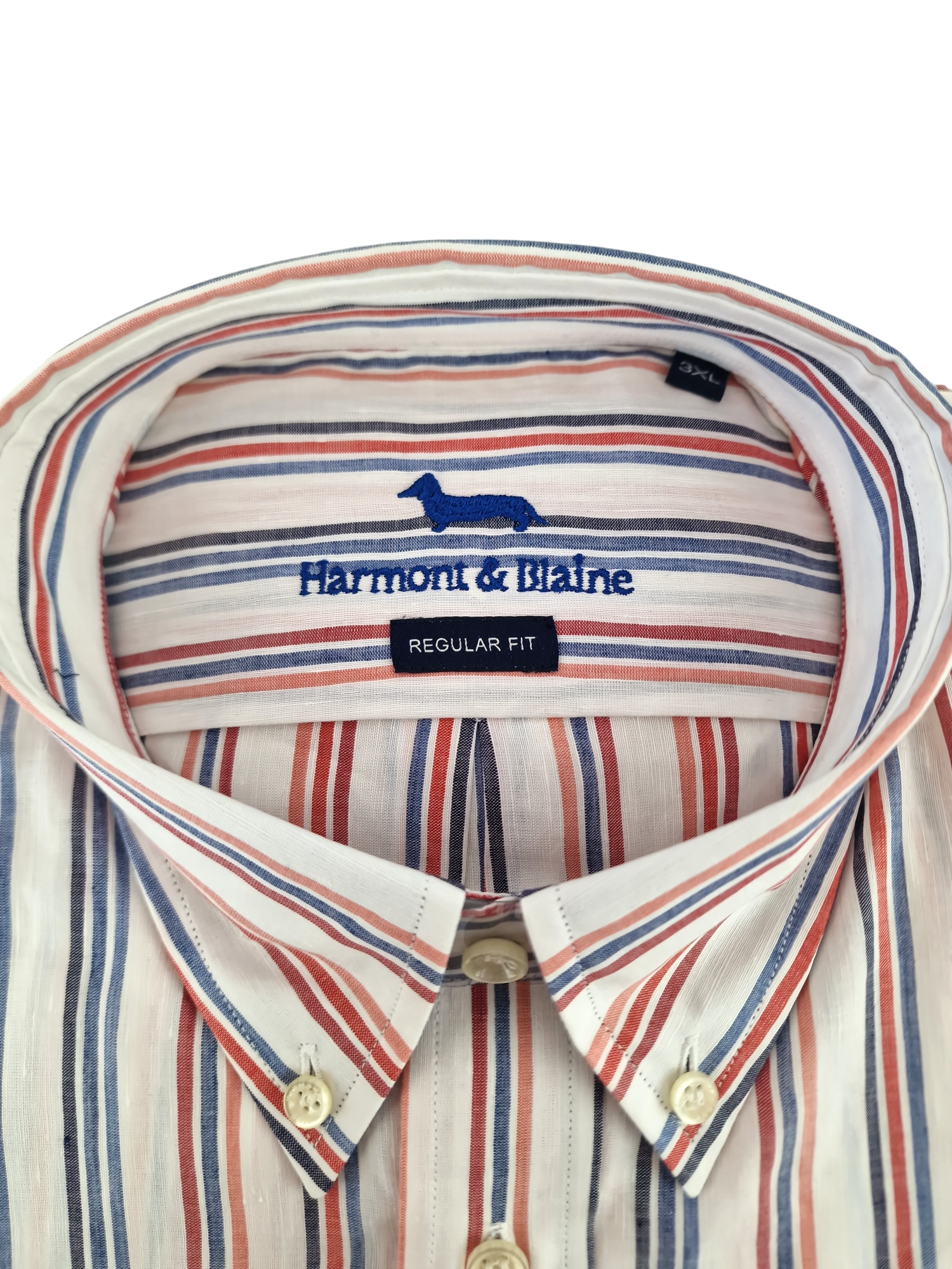 Camicia a manica lunga a righe in puro lino Harmont & Blaine 3XL