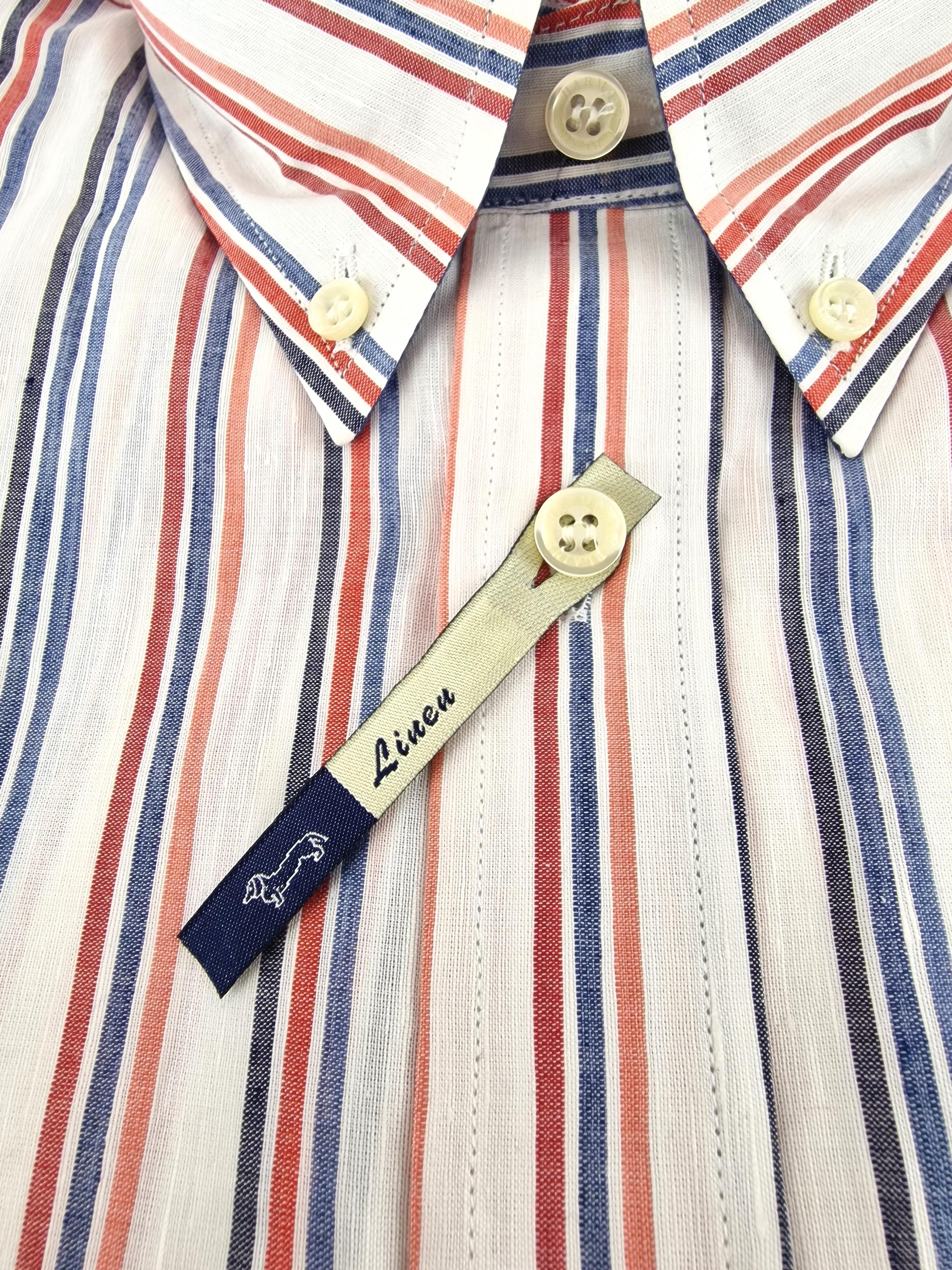 Camicia a manica lunga a righe in puro lino Harmont & Blaine 3XL