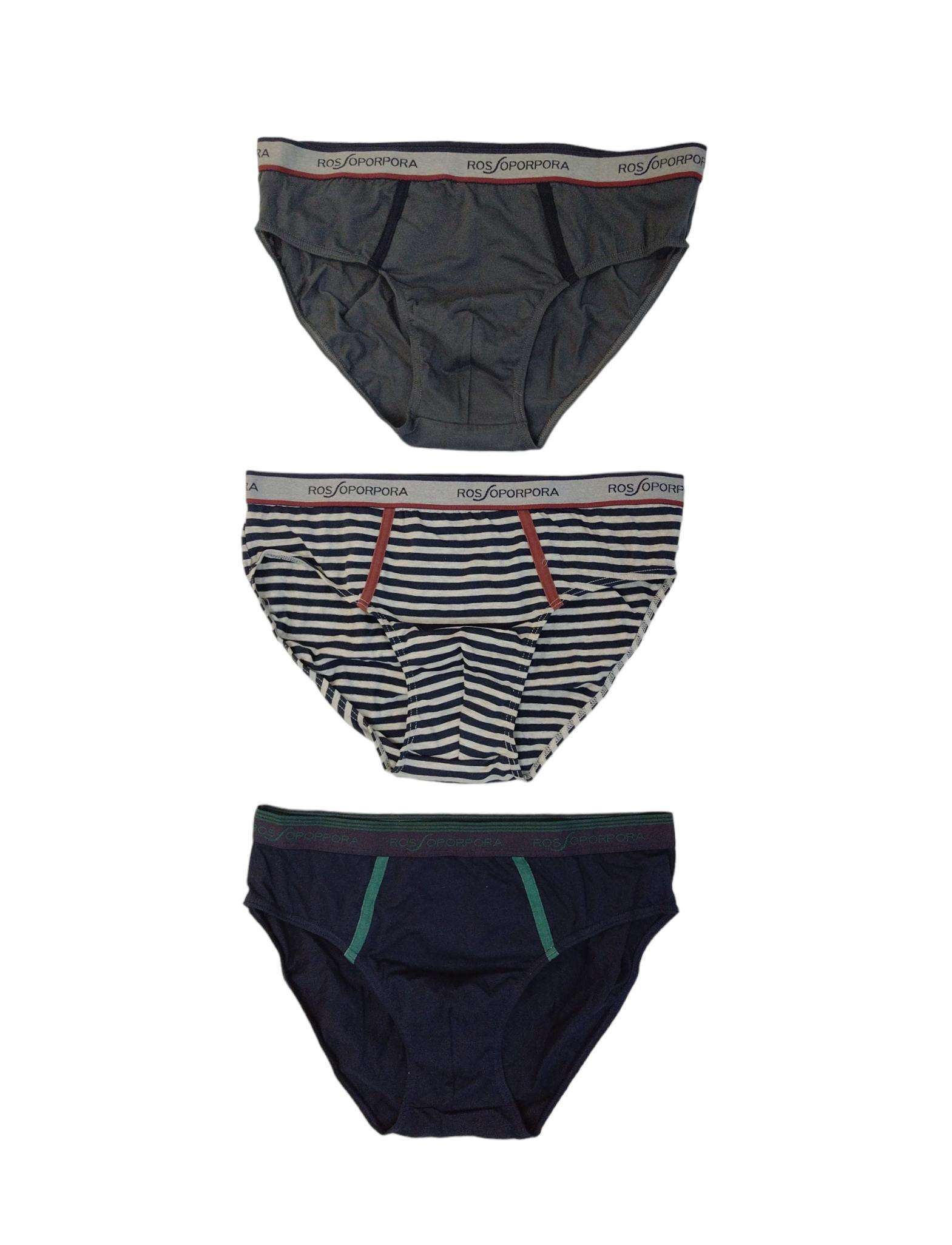 Tris slip uomo Rossoporpora US2037 Multicolore