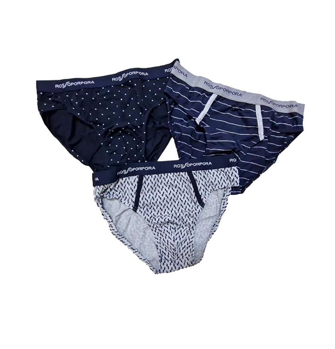 Tris slip uomo Rossoporpora US2029 cotone elasticizzato Multicolore