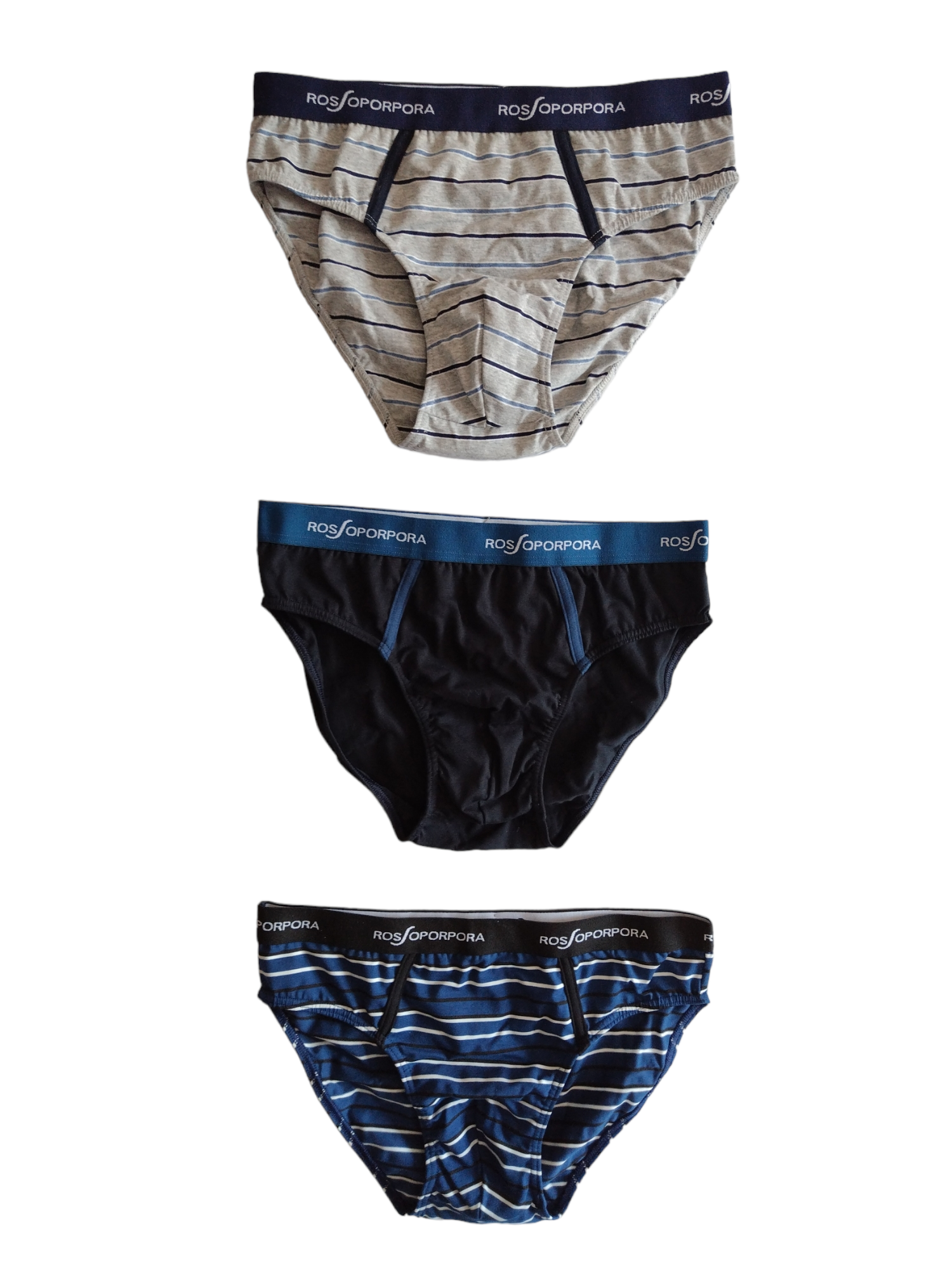 Tris slip uomo Rossoporpora US2079 cotone elasticizzato Multicolore
