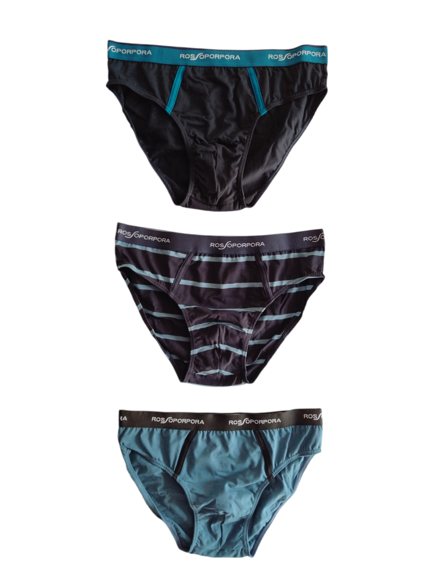 Tris slip uomo Rossoporpora US2071 cotone elasticizzato Multicolore