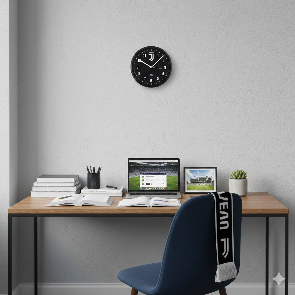 Orologio da parete analogico compatibile con Juventus