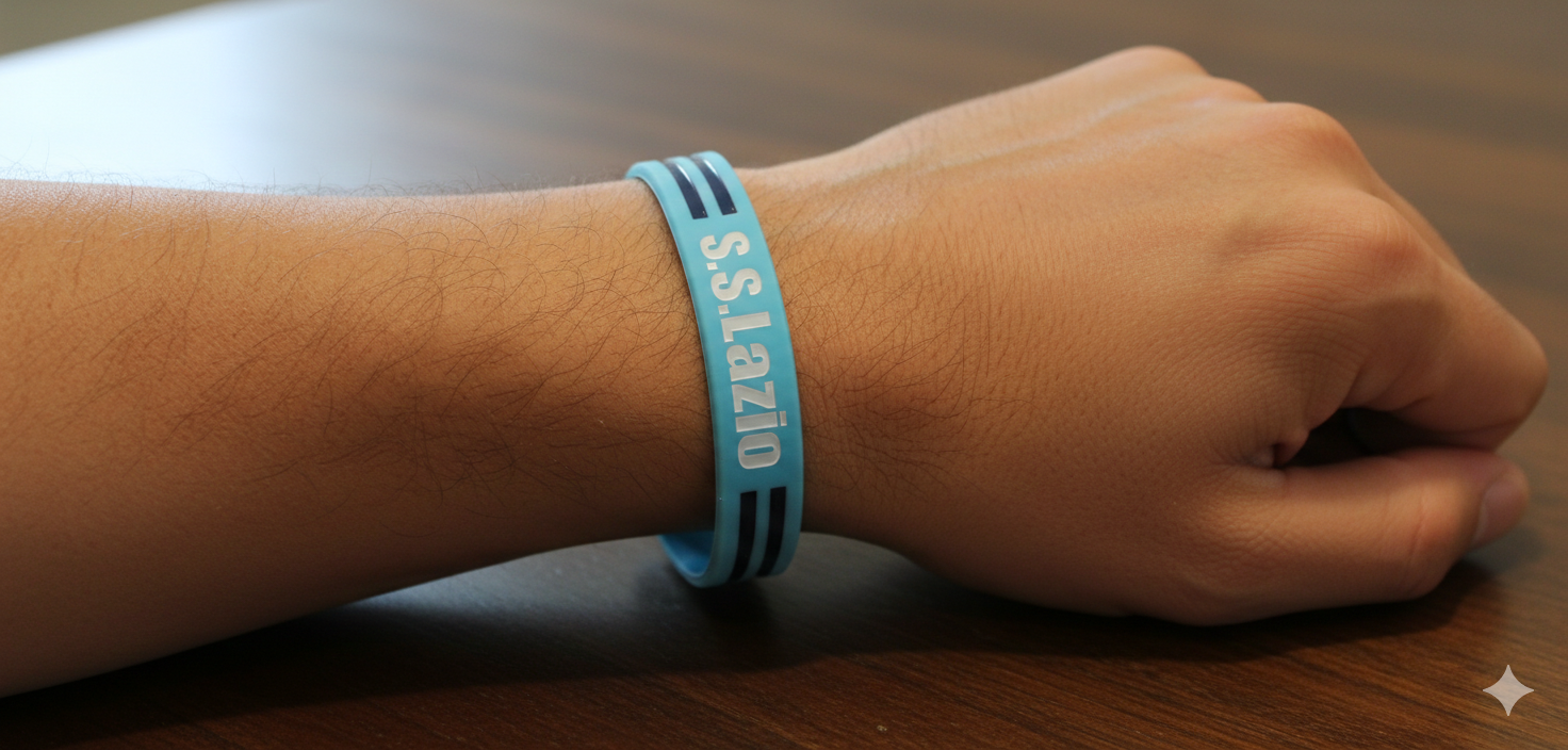 fcp bracciale in silicone compatibile con lazio celeste - foto 2