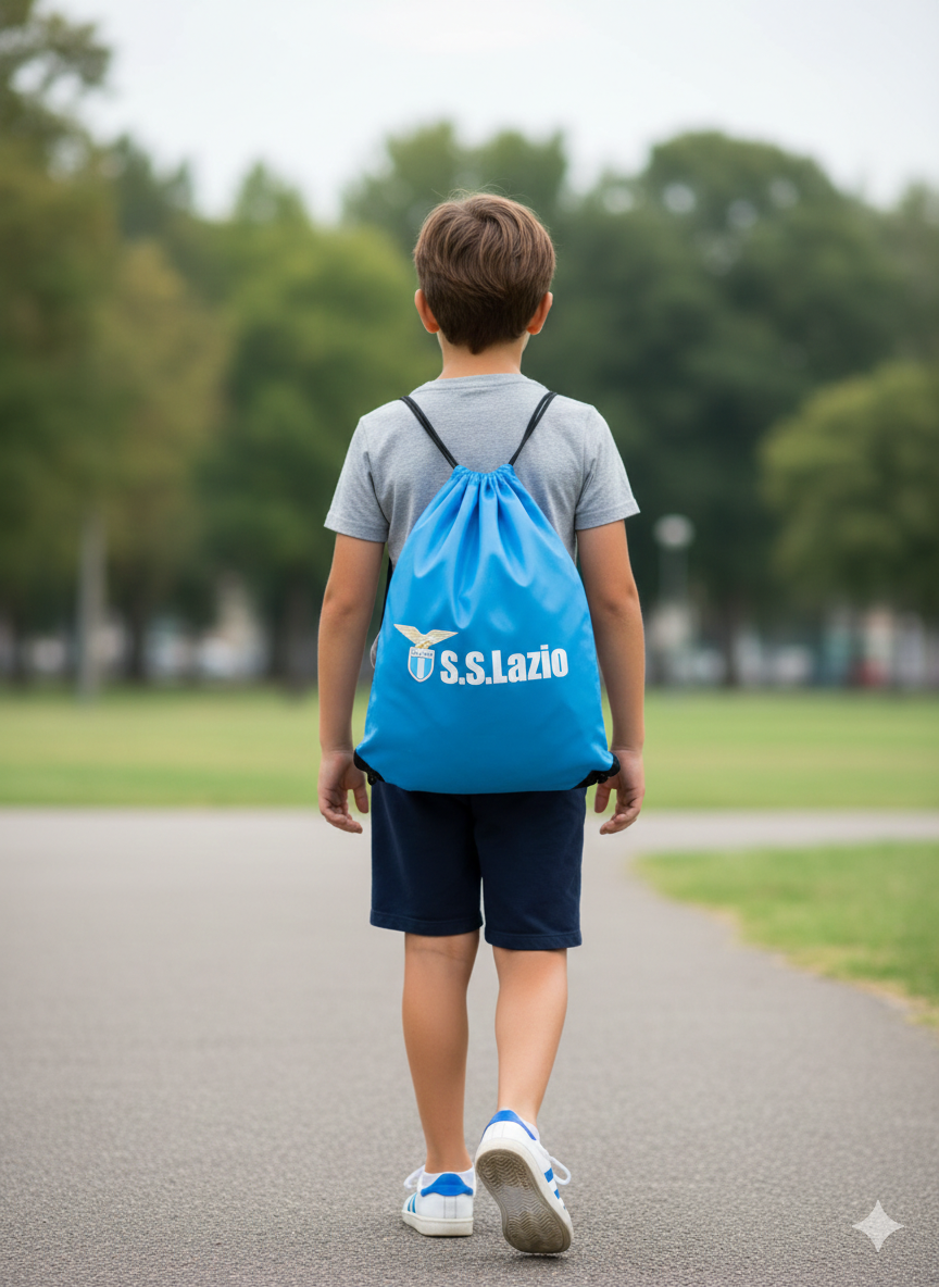 Sacca sportiva leggera compatibile con Lazio celeste