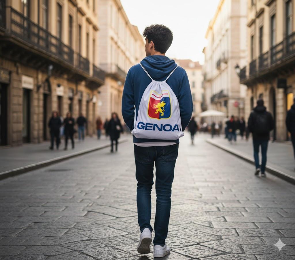 Sacca sportiva compatibile con Genoa bianco