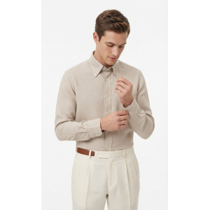 Camicia puro lino beige