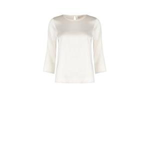 Blusa raso manica tre quarti avorio