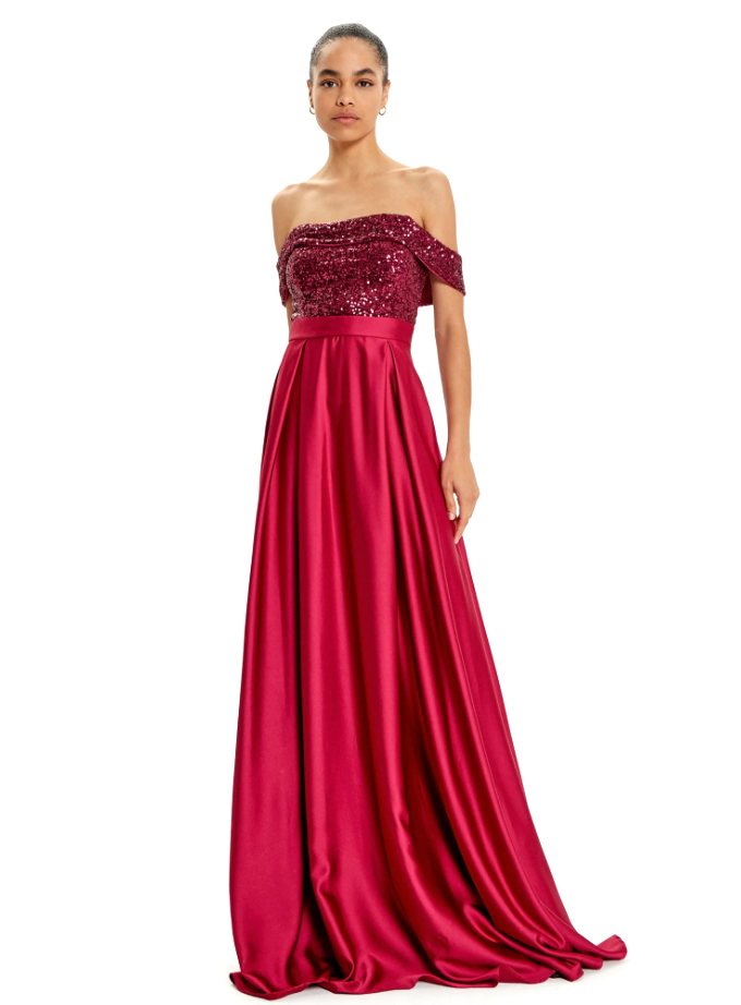 Abito lungo Rinascimento bordeaux donna