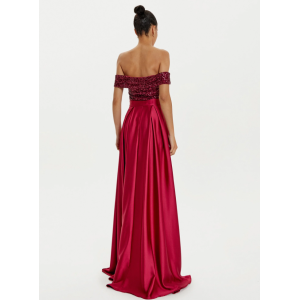Abito lungo  bordeaux donna