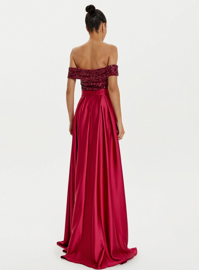 Abito lungo Rinascimento bordeaux donna
