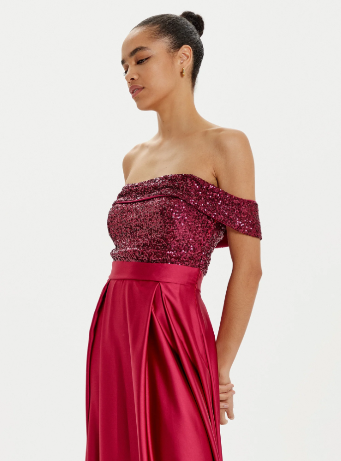 Abito lungo Rinascimento bordeaux donna