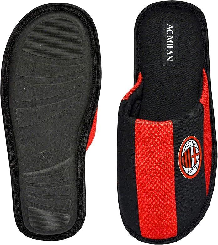 Pantofole compatibile con Milan uomo con stemma