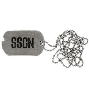 Piastrina tipo militare antichizzata senza colori, logo e scritta sscn