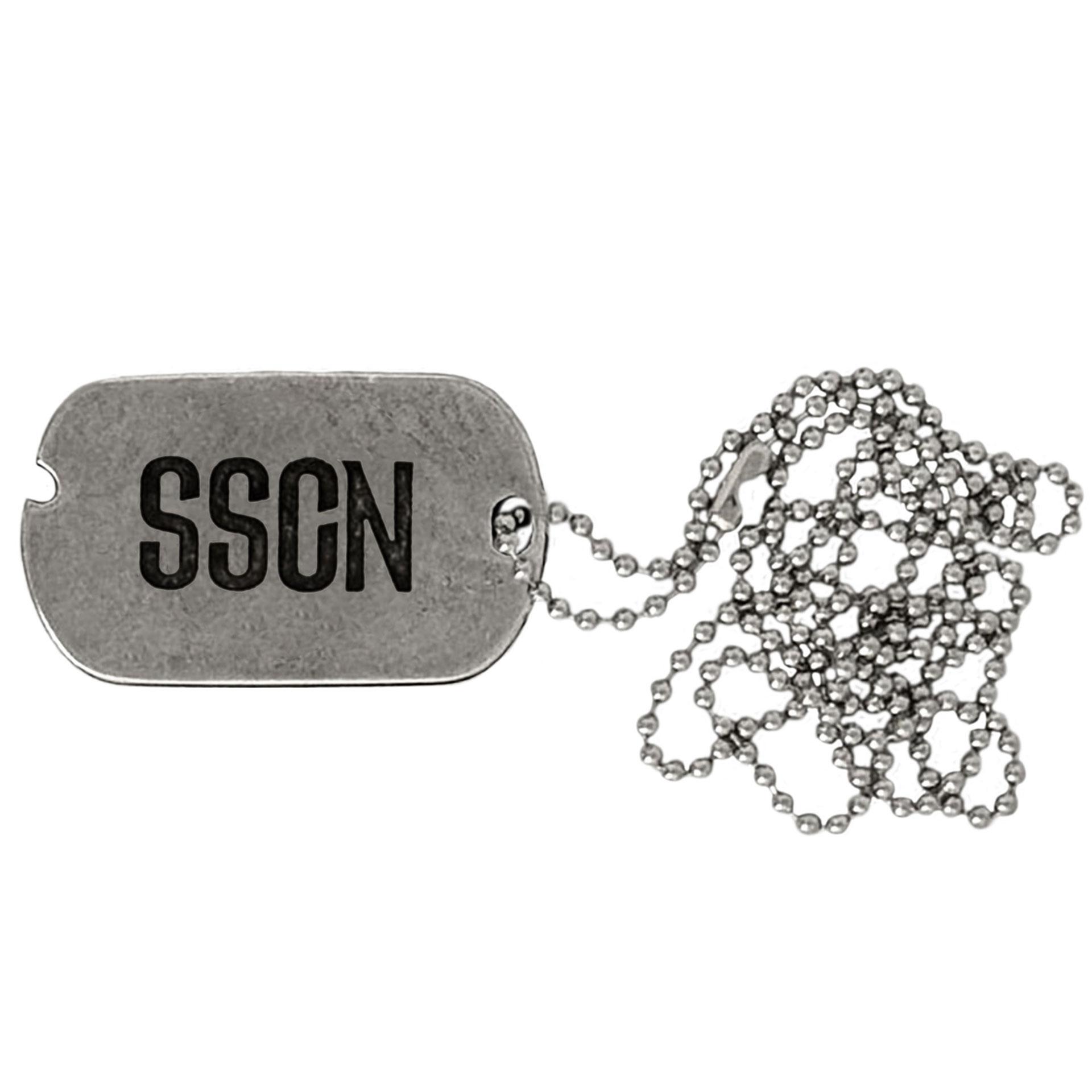 Piastrina Tipo Militare Antichizzata Senza Colori, Logo e Scritta SSCN