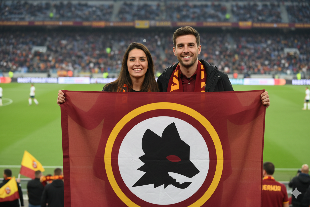 Bandiera da stadio 100x140cm compatibile con Roma